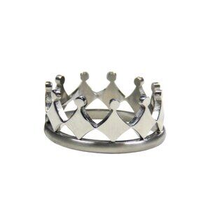Inox Men's Stainless Steel Polished Crown Ring